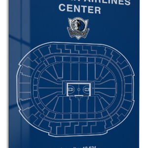 Basketball Arena Seating Blueprint metal wall art print