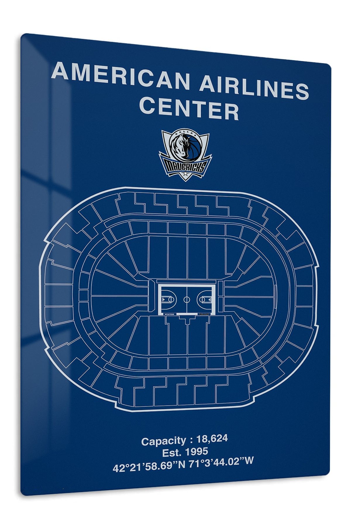 Basketball Arena Seating Blueprint metal wall art print