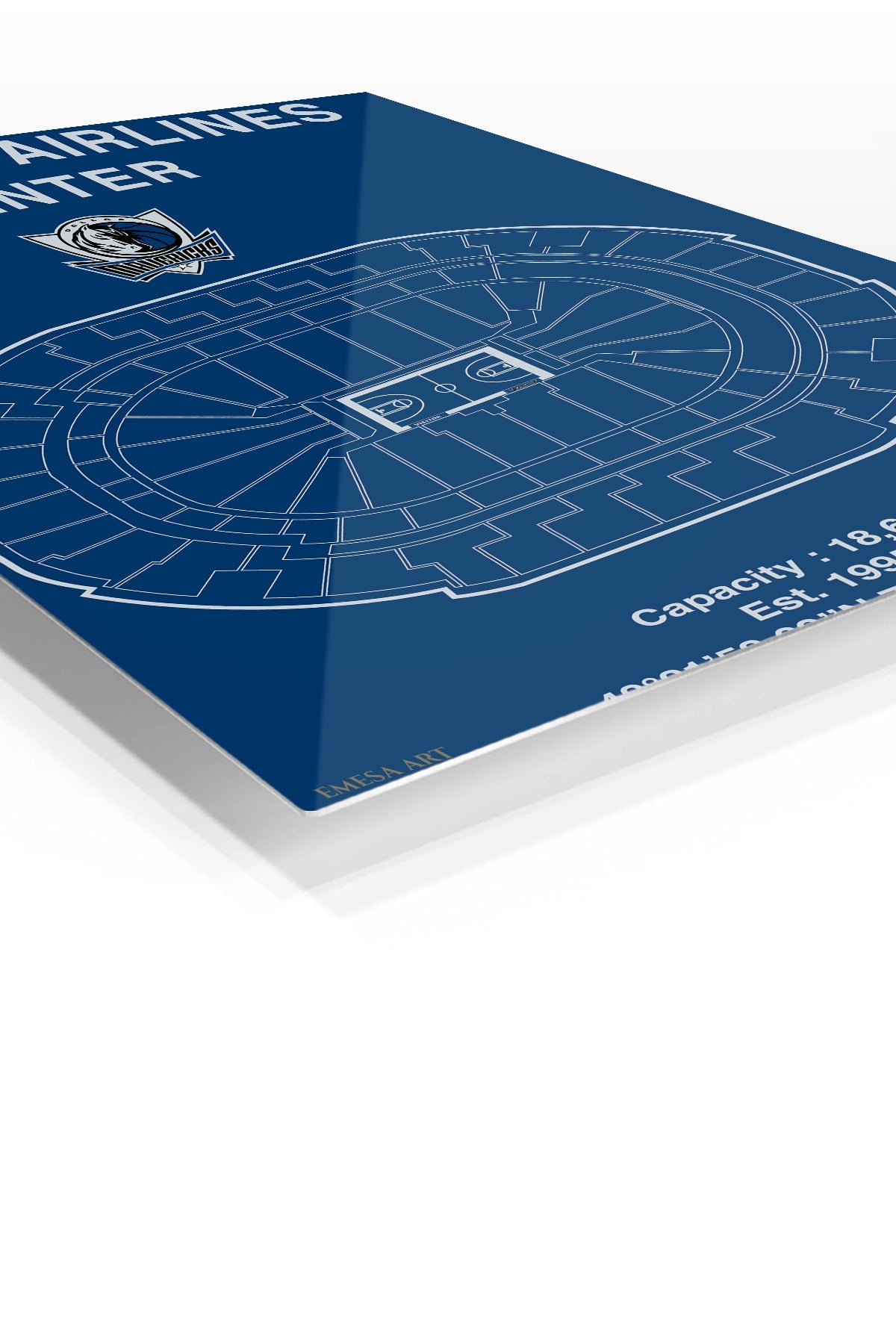 Basketball Arena Seating Blueprint metal wall art print, view 2