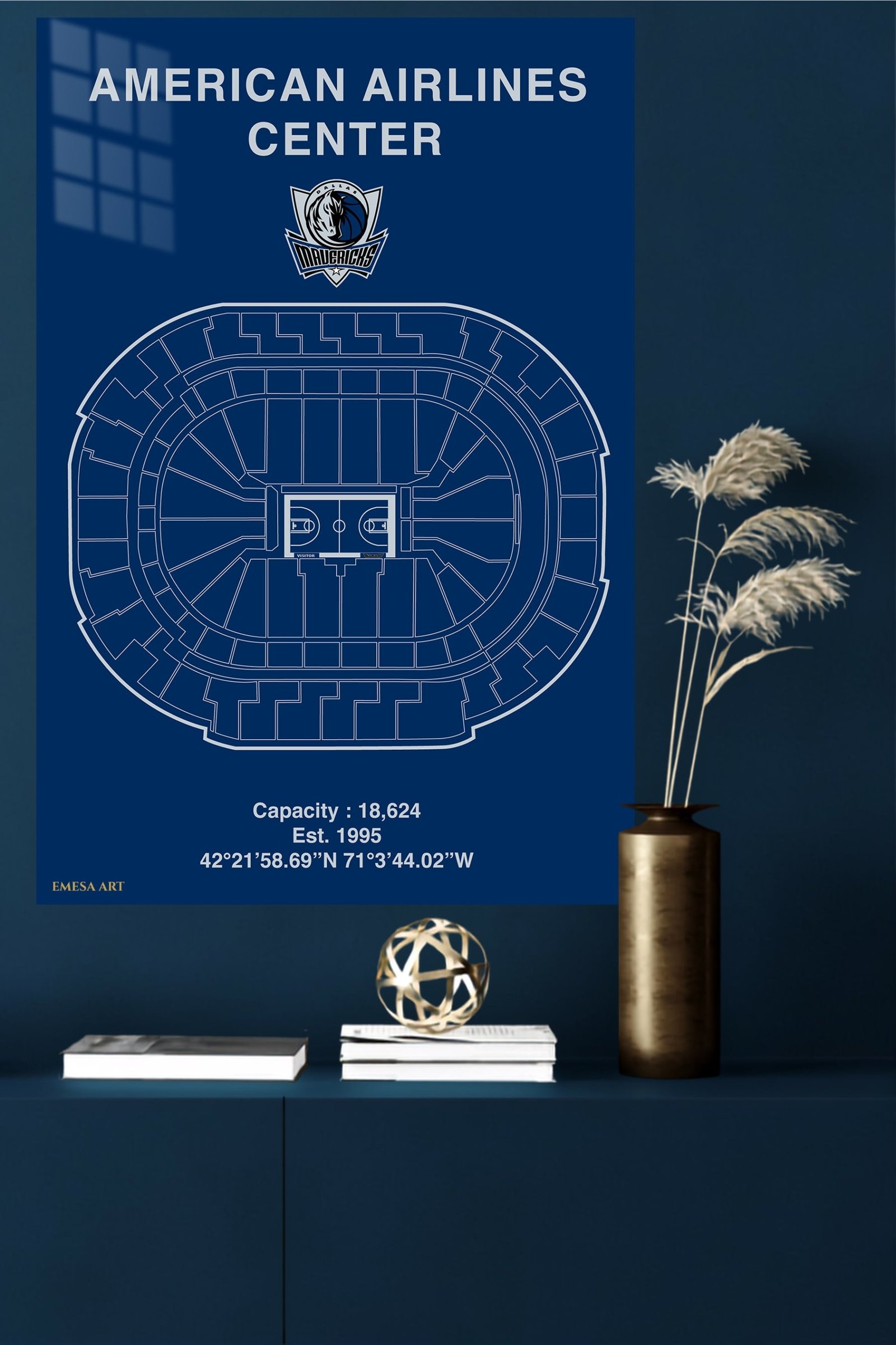 Basketball Arena Seating Blueprint metal wall art print, view 4