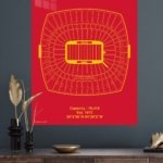Arrowhead Stadium Seating Map metal wall art print, view 4