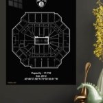 Barclays Center Basketball Arena Blueprint metal wall art print, view 4