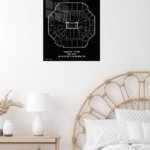 Barclays Center Basketball Arena Blueprint metal wall art print, view 5