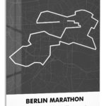 Berlin Marathon Route Map metal wall art print