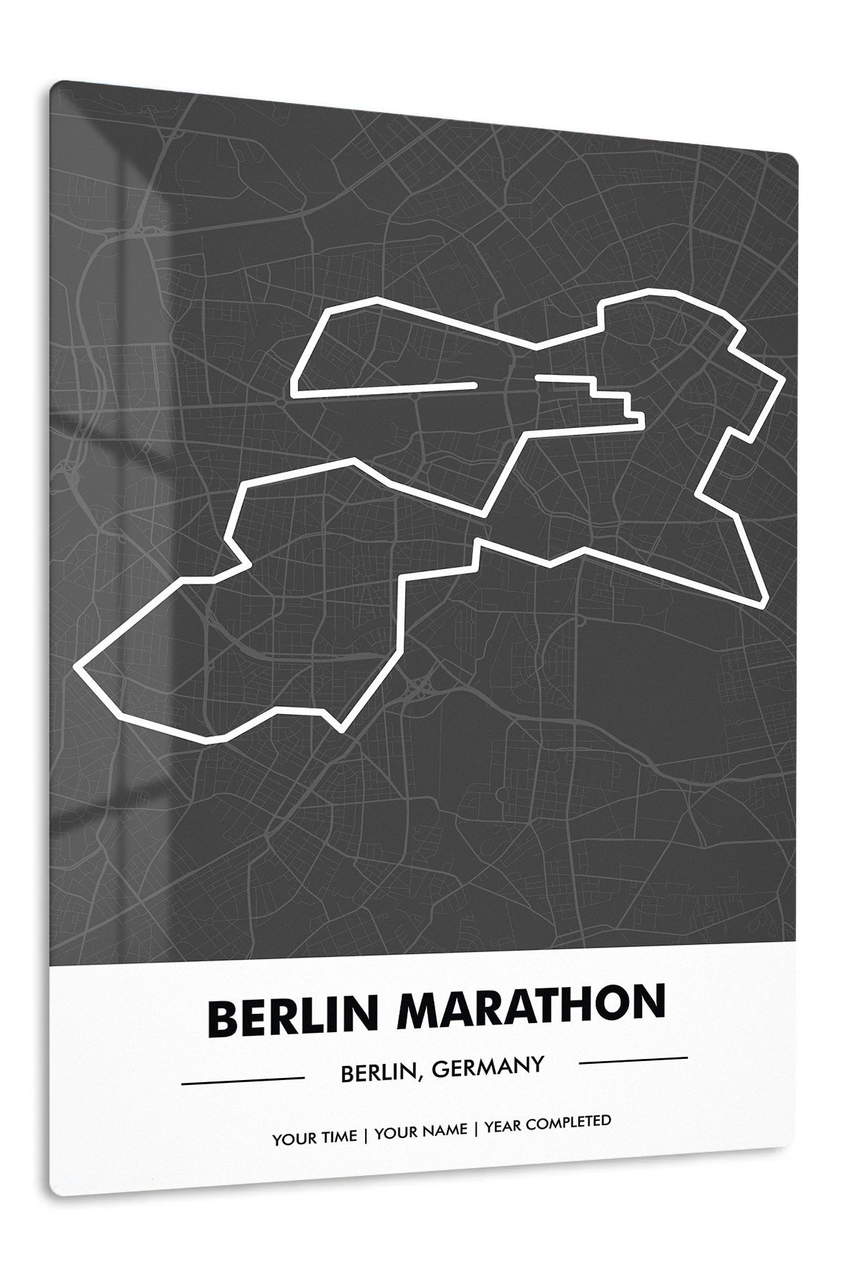 Berlin Marathon Route Map metal wall art print
