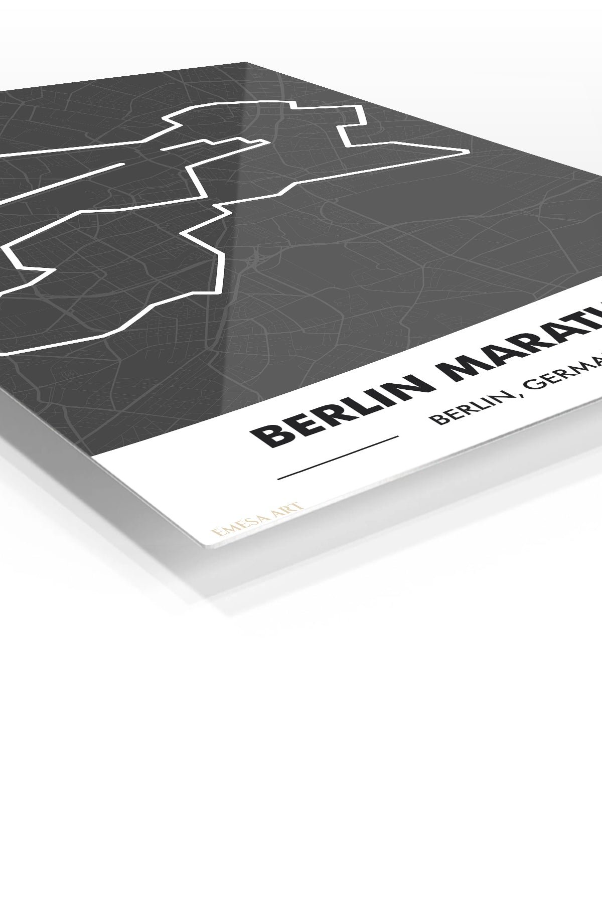 Berlin Marathon Route Map metal wall art print, view 2