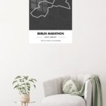 Berlin Marathon Route Map metal wall art print, view 5
