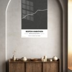 Boston Marathon Route Map metal wall art print, view 5