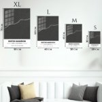 Boston Marathon Route Map metal wall art print, view 6