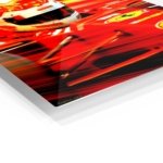Red Racing Helmet in Motion metal wall art print, view 2