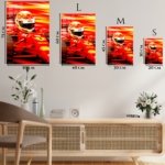 Red Racing Helmet in Motion metal wall art print, view 6
