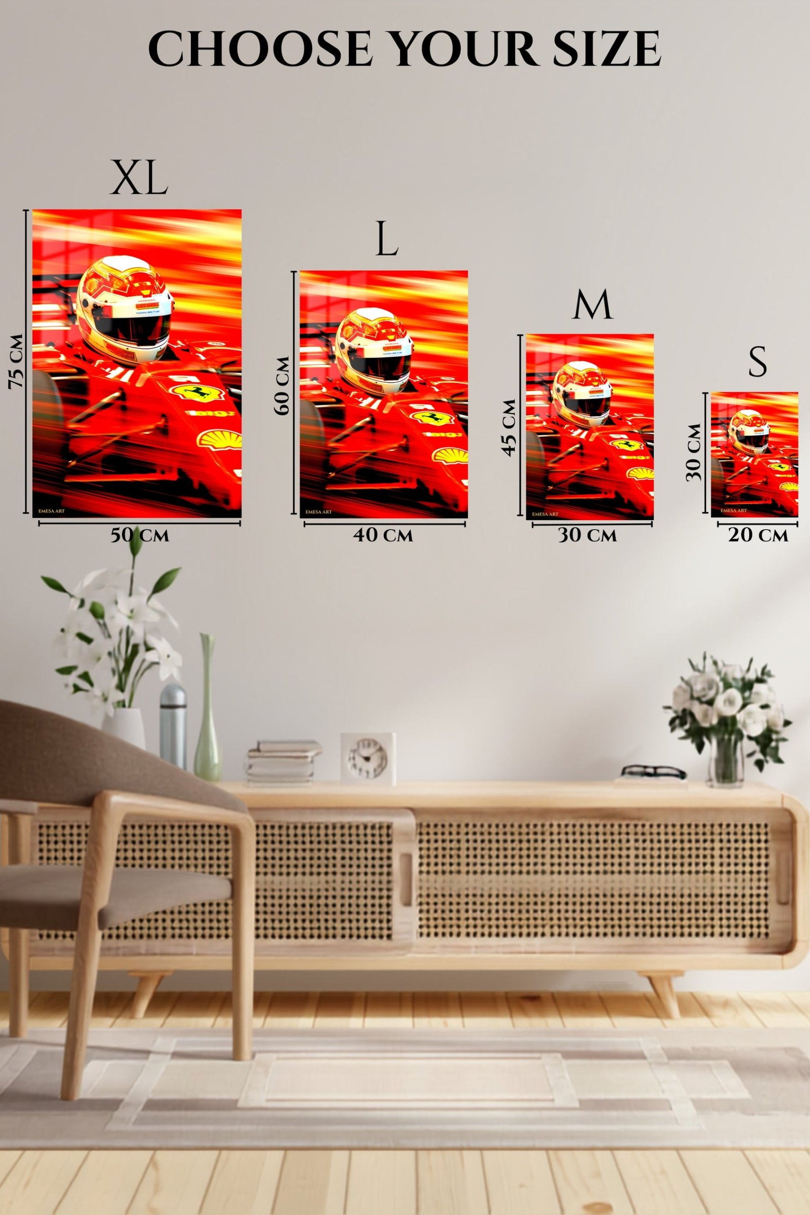 Red Racing Helmet in Motion metal wall art print, view 6