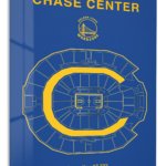 Chase Center Basketball Arena Diagram metal wall art print