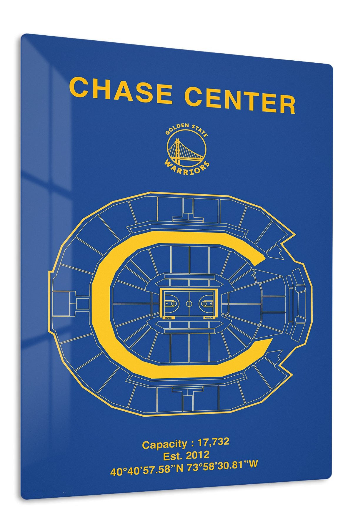 Chase Center Basketball Arena Diagram metal wall art print