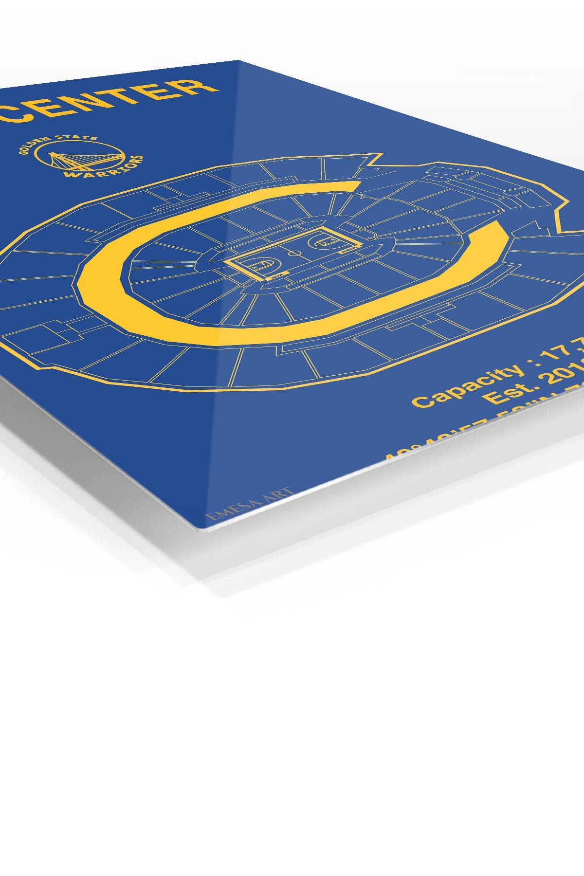 Chase Center Basketball Arena Diagram metal wall art print, view 2