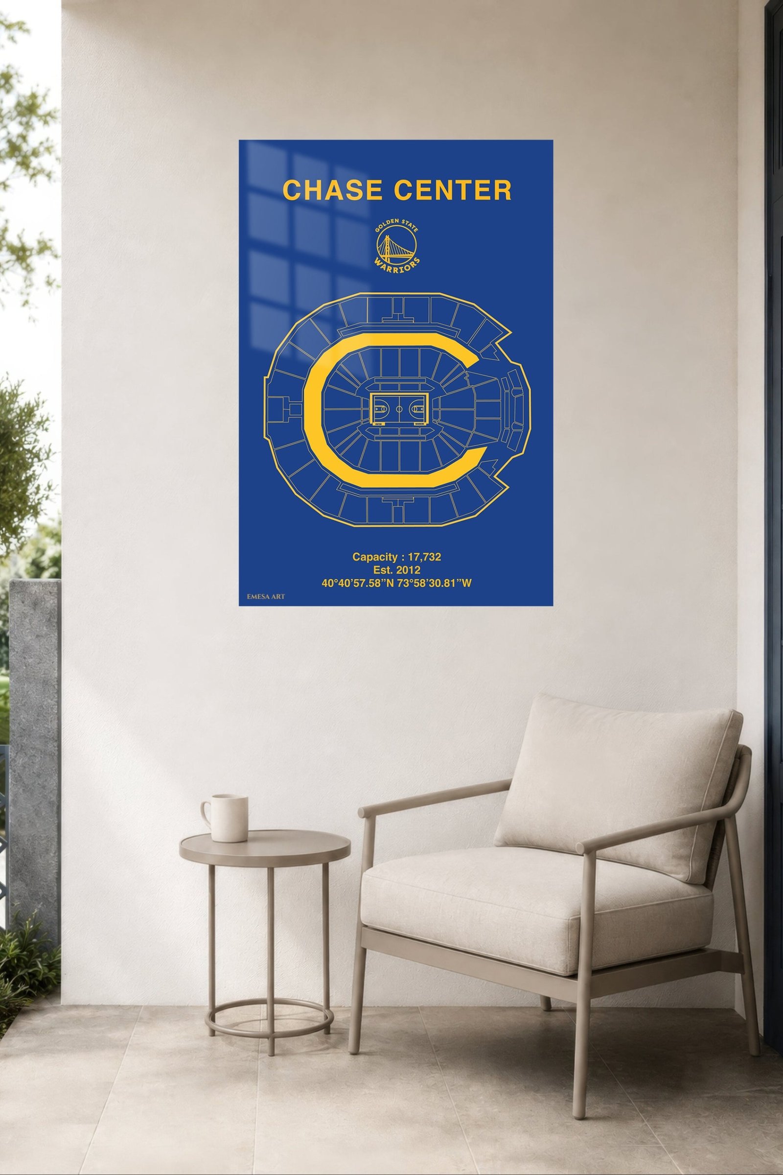 Chase Center Basketball Arena Diagram metal wall art print, view 5