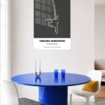 Chicago Marathon Route Map metal wall art print, view 5