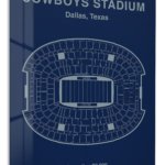 Cowboys Stadium Seating Map metal wall art print