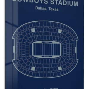 Cowboys Stadium Seating Map metal wall art print