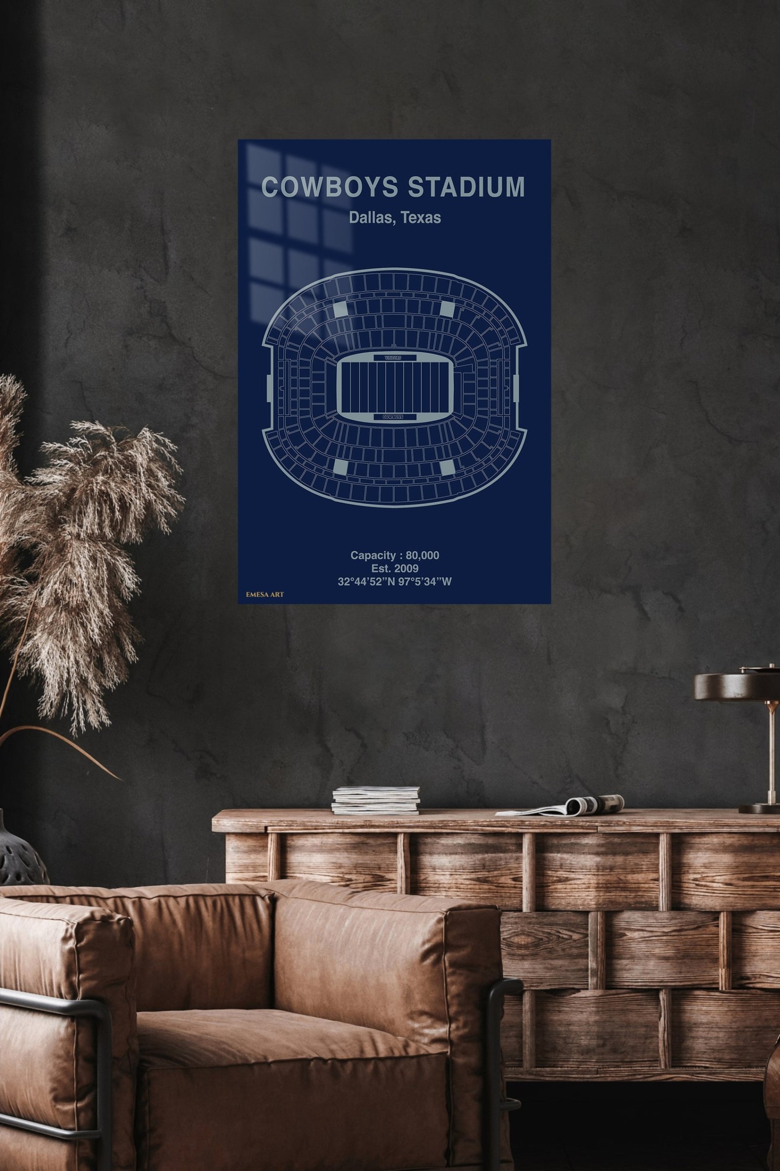 Cowboys Stadium Seating Map metal wall art print, view 4