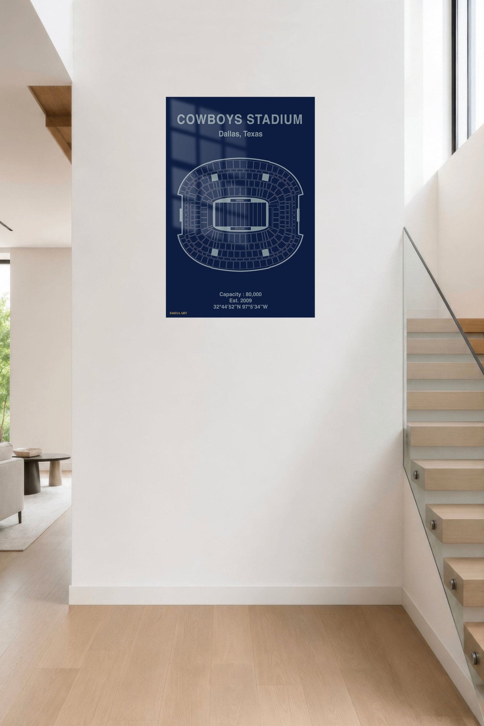 Cowboys Stadium Seating Map metal wall art print, view 5