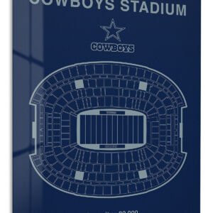 Football Stadium Seating Map with Star Emblem metal wall art print