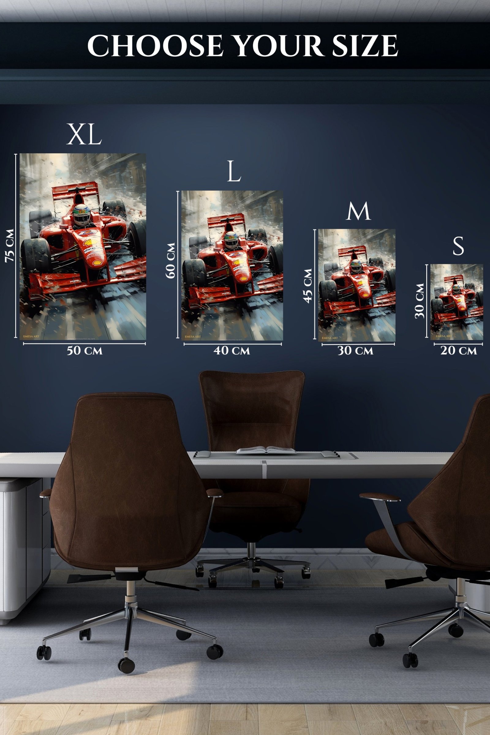 Red Open-Wheel Racer in Snowstorm metal wall art print, view 6