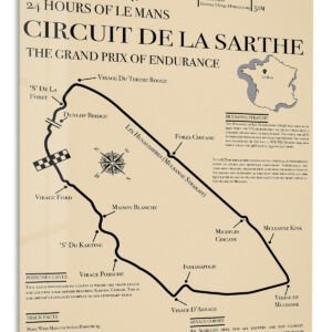 Circuit de la Sarthe Endurance Track Map metal wall art print