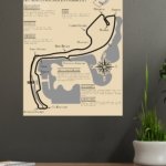 Monaco Grand Prix Circuit Map metal wall art print, view 4
