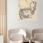 Monaco Grand Prix Circuit Map metal wall art print, view 5