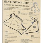 Silverstone Circuit Racing Map metal wall art print