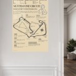 Silverstone Circuit Racing Map metal wall art print, view 5