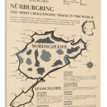 Nürburgring Nordschleife Circuit Map metal wall art print