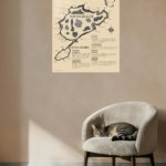 Nürburgring Nordschleife Circuit Map metal wall art print, view 5