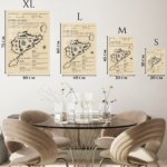 Nürburgring Nordschleife Circuit Map metal wall art print, view 6