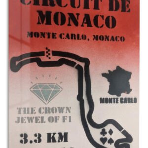 Circuit de Monaco Racing Map metal wall art print