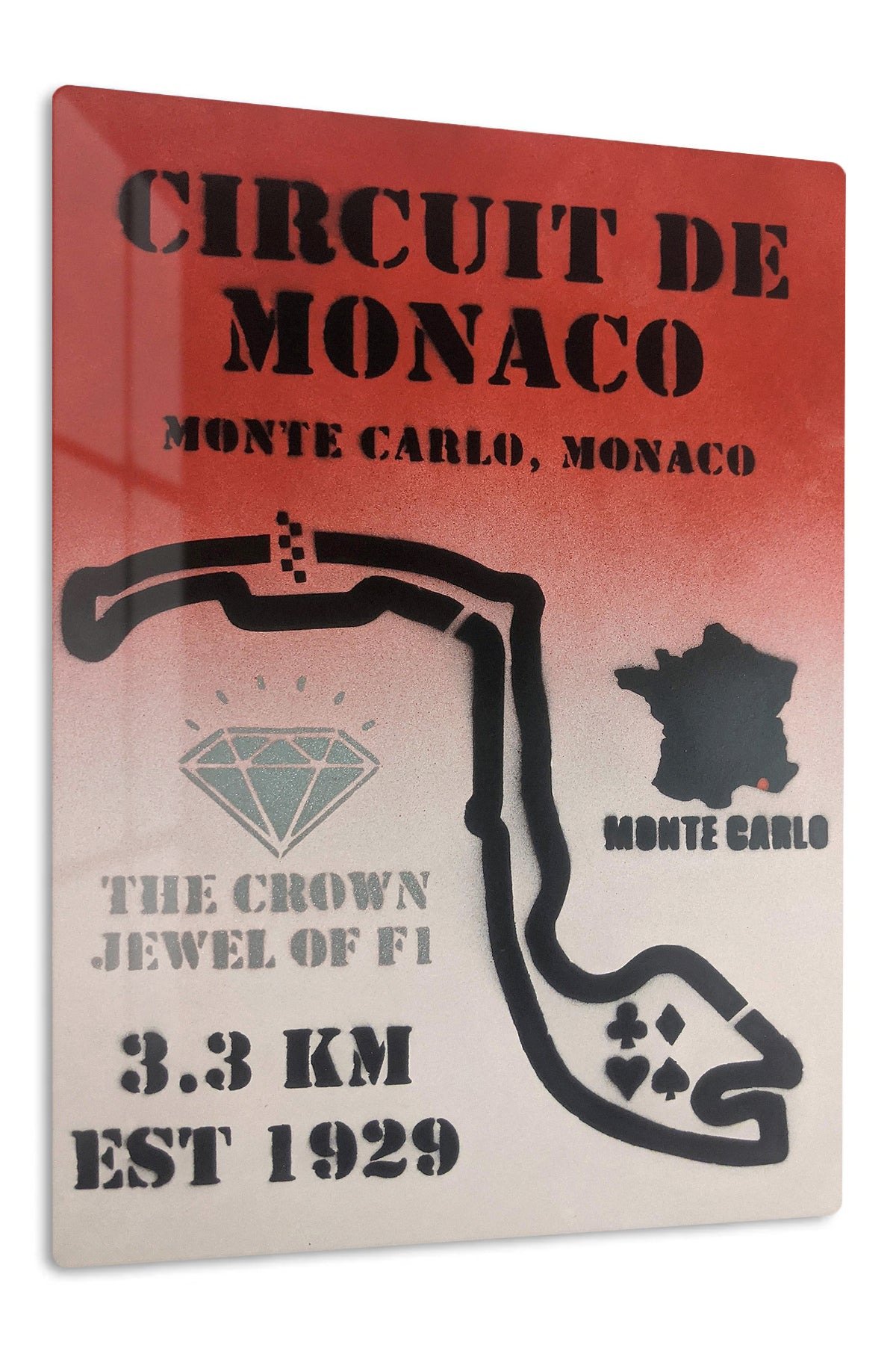 Circuit de Monaco Racing Map metal wall art print