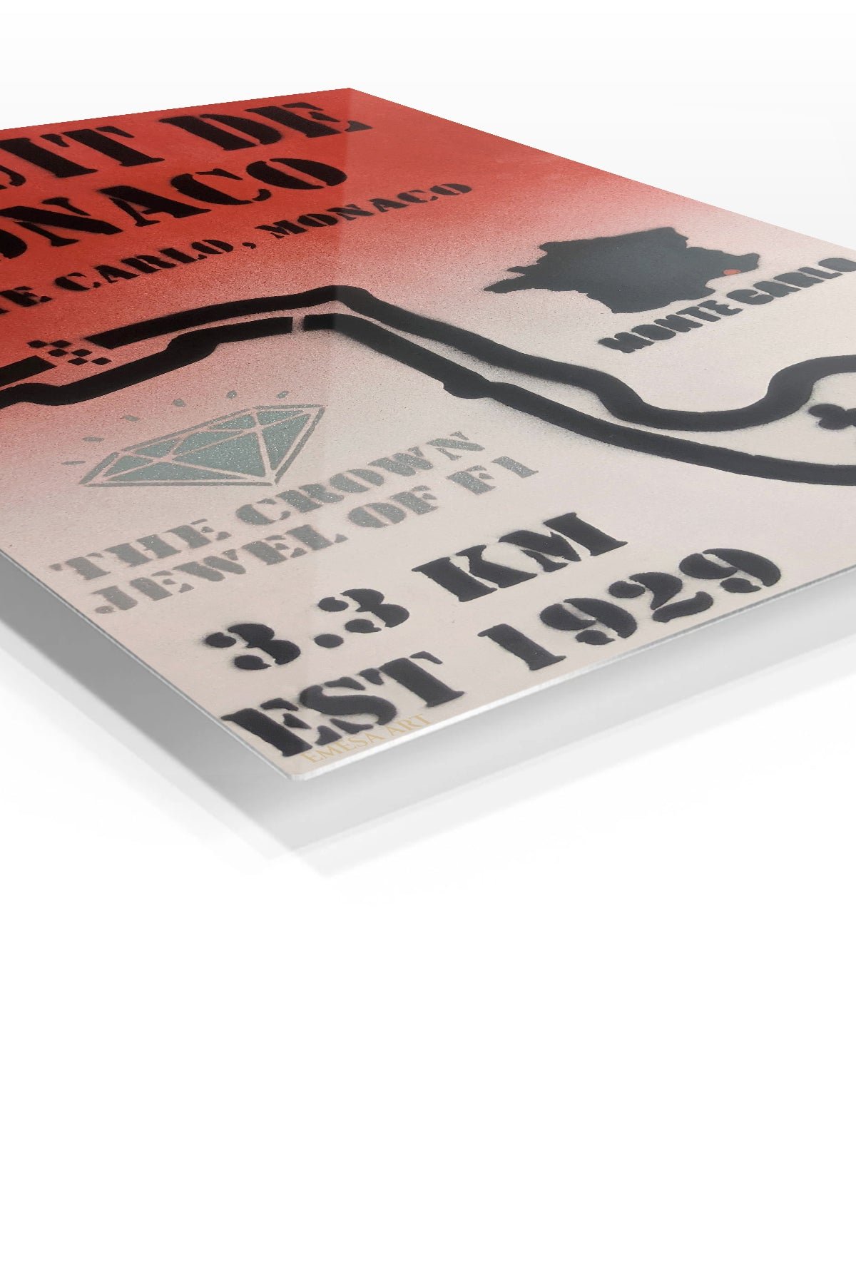 Circuit de Monaco Racing Map metal wall art print, view 2