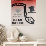 Circuit de Monaco Racing Map metal wall art print, view 4
