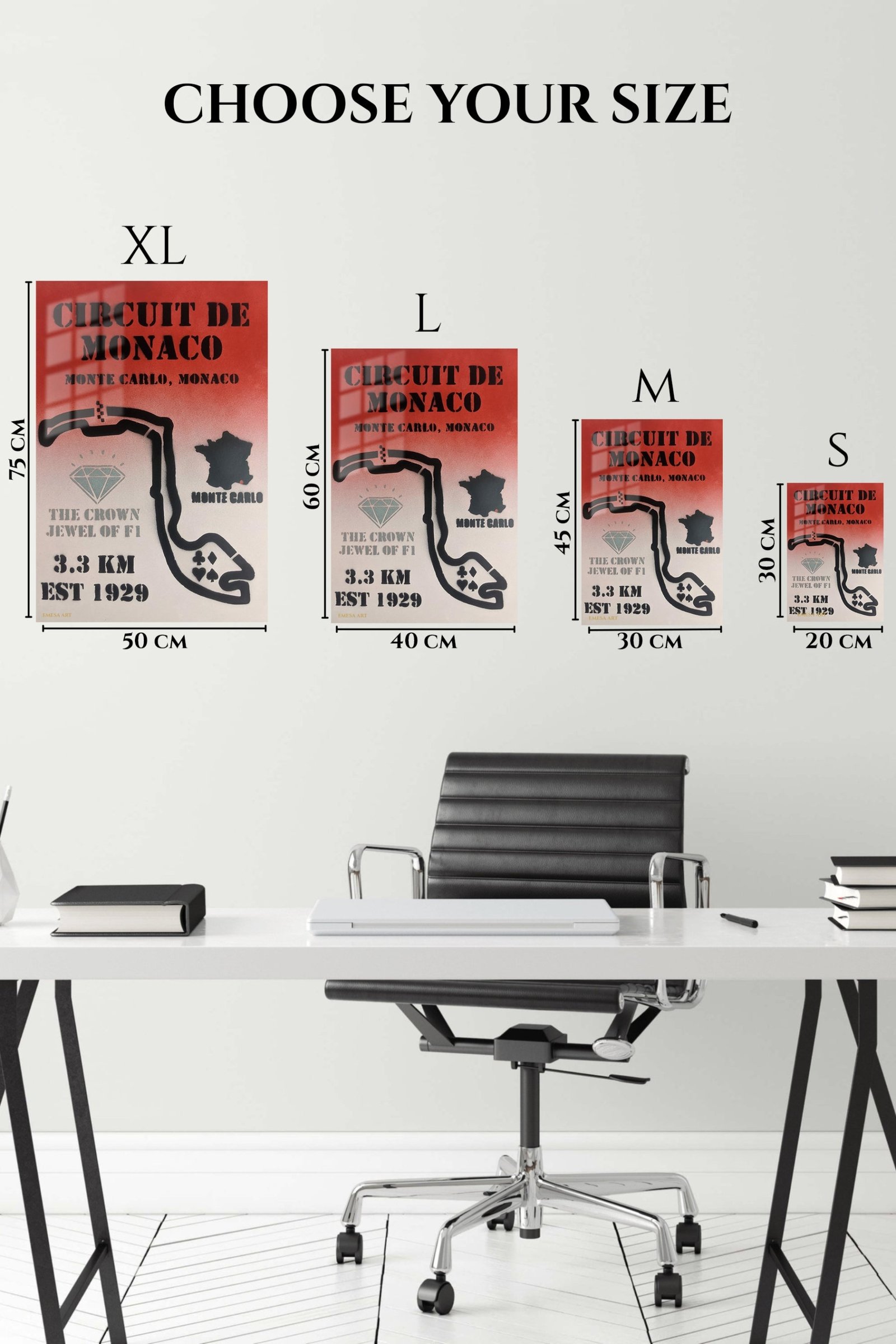 Circuit de Monaco Racing Map metal wall art print, view 6