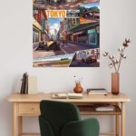 Tokyo Street Racing Comic Collage metal wall art print, view 5