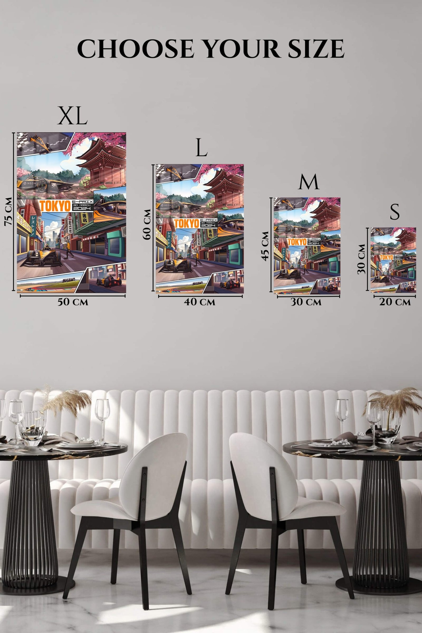 Tokyo Street Racing Comic Collage metal wall art print, view 6