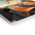 Orange Formula Race Car on Monaco Circuit metal wall art print, view 2