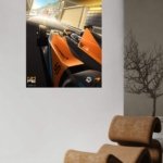 Orange Formula Race Car on Monaco Circuit metal wall art print, view 5
