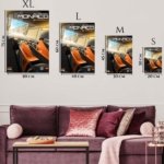 Orange Formula Race Car on Monaco Circuit metal wall art print, view 6