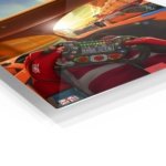 Electric Race Cockpit at Sunset metal wall art print, view 2