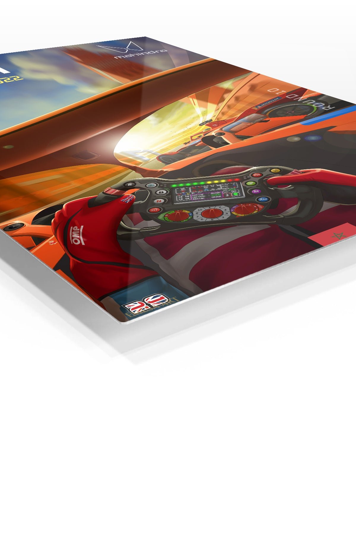 Electric Race Cockpit at Sunset metal wall art print, view 2