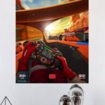 Electric Race Cockpit at Sunset metal wall art print, view 4