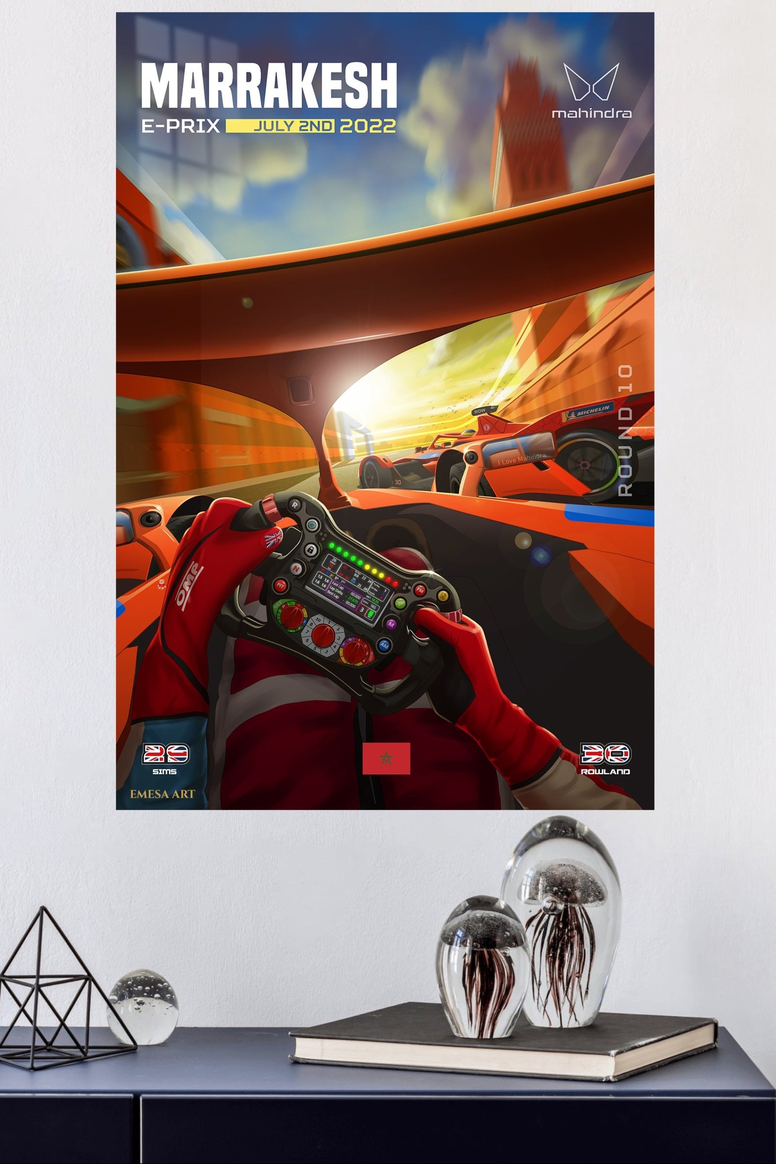 Electric Race Cockpit at Sunset metal wall art print, view 4