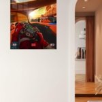 Electric Race Cockpit at Sunset metal wall art print, view 5